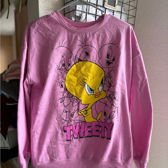 Target Sweaters - Target Pink Tweety Crew Neck Sweater